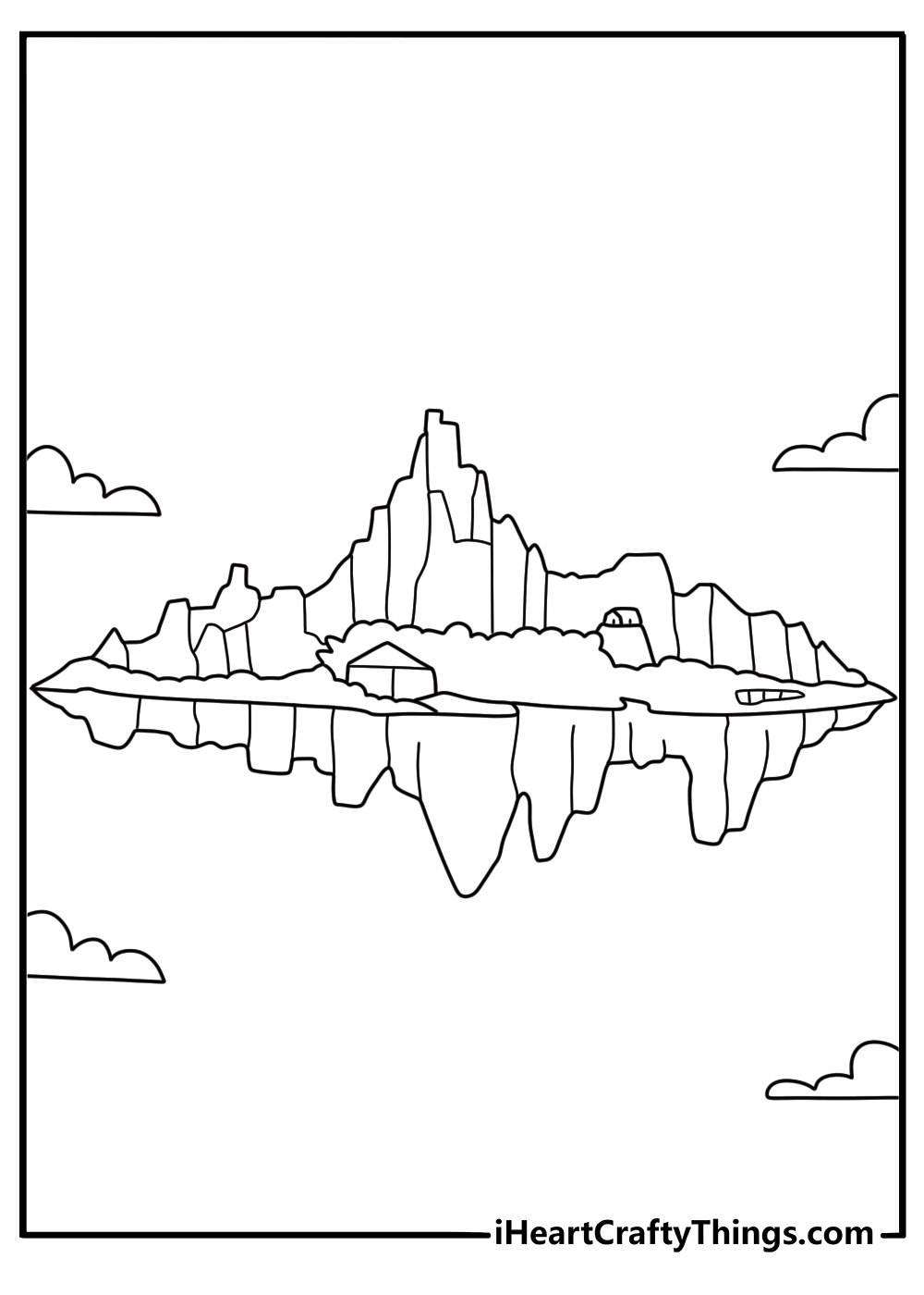angel island floats above the clouds in this detailed knuckles coloring sheet
