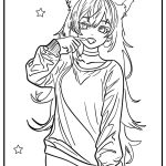 Anime girl coloring pages cute