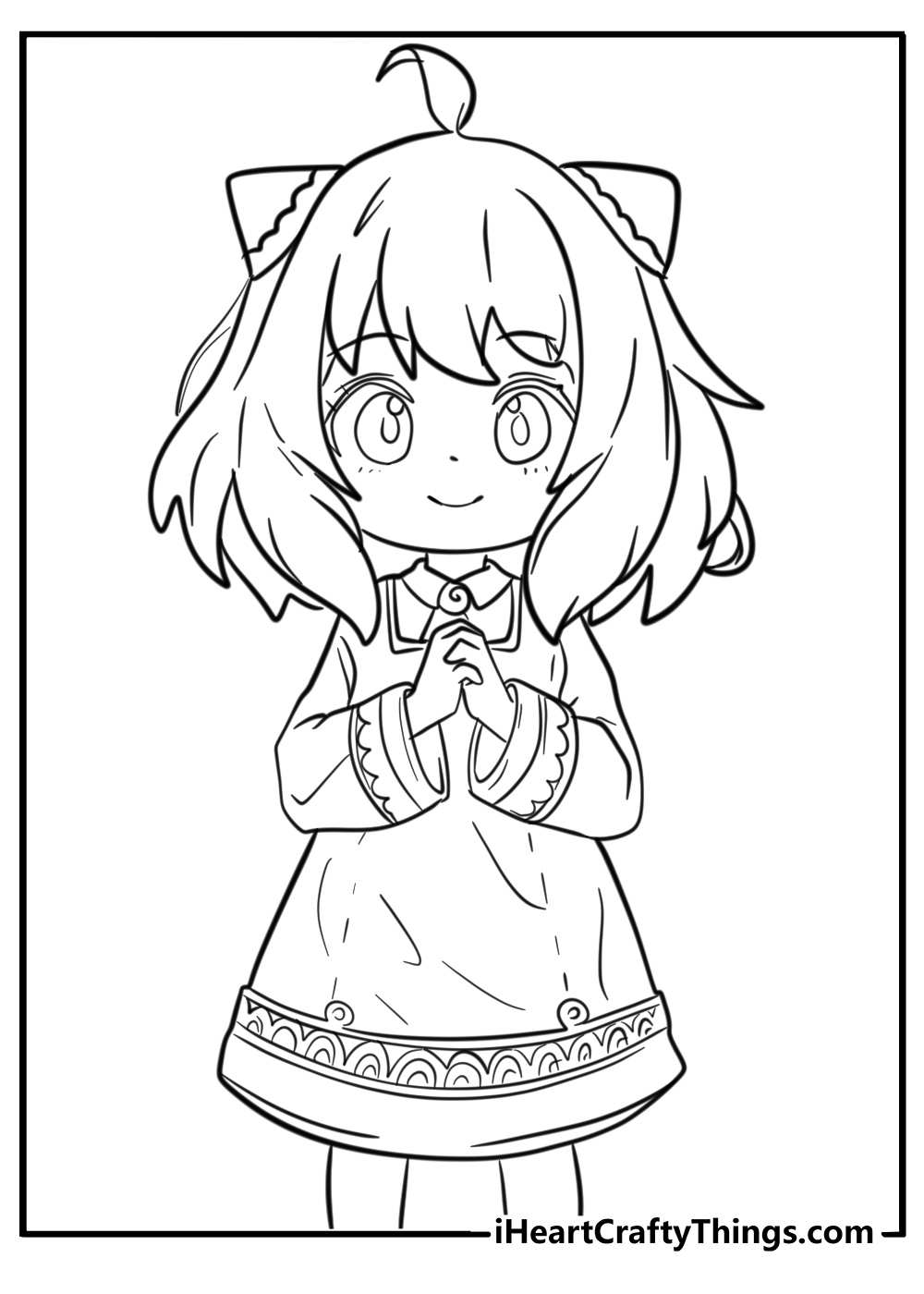 Anime girl coloring pages for kids