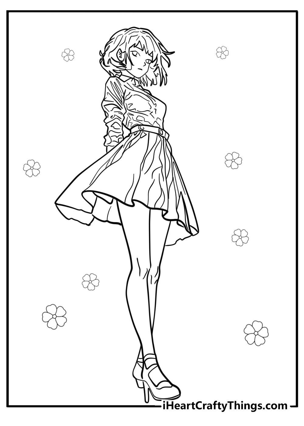 Anime girl coloring pages full body