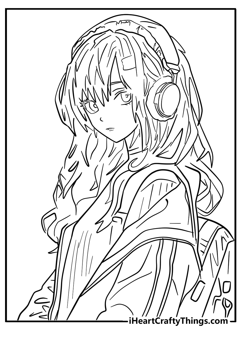 Anime little girl coloring pages