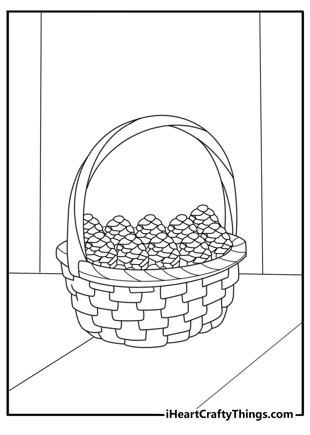basket of pinecones
