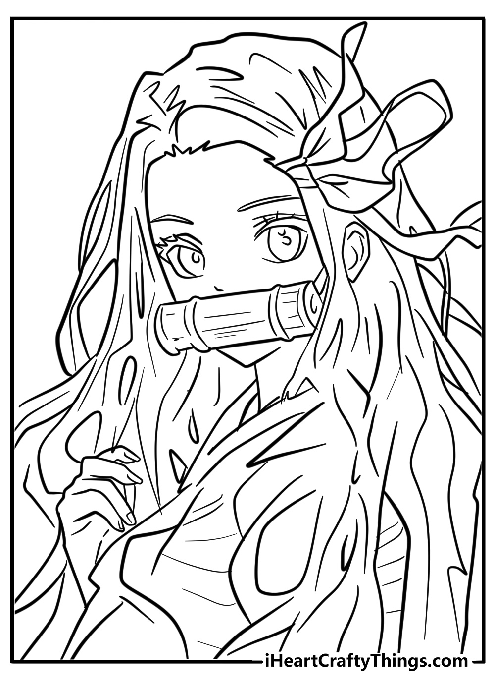 Beautiful anime cute anime long hair anime girl coloring pages