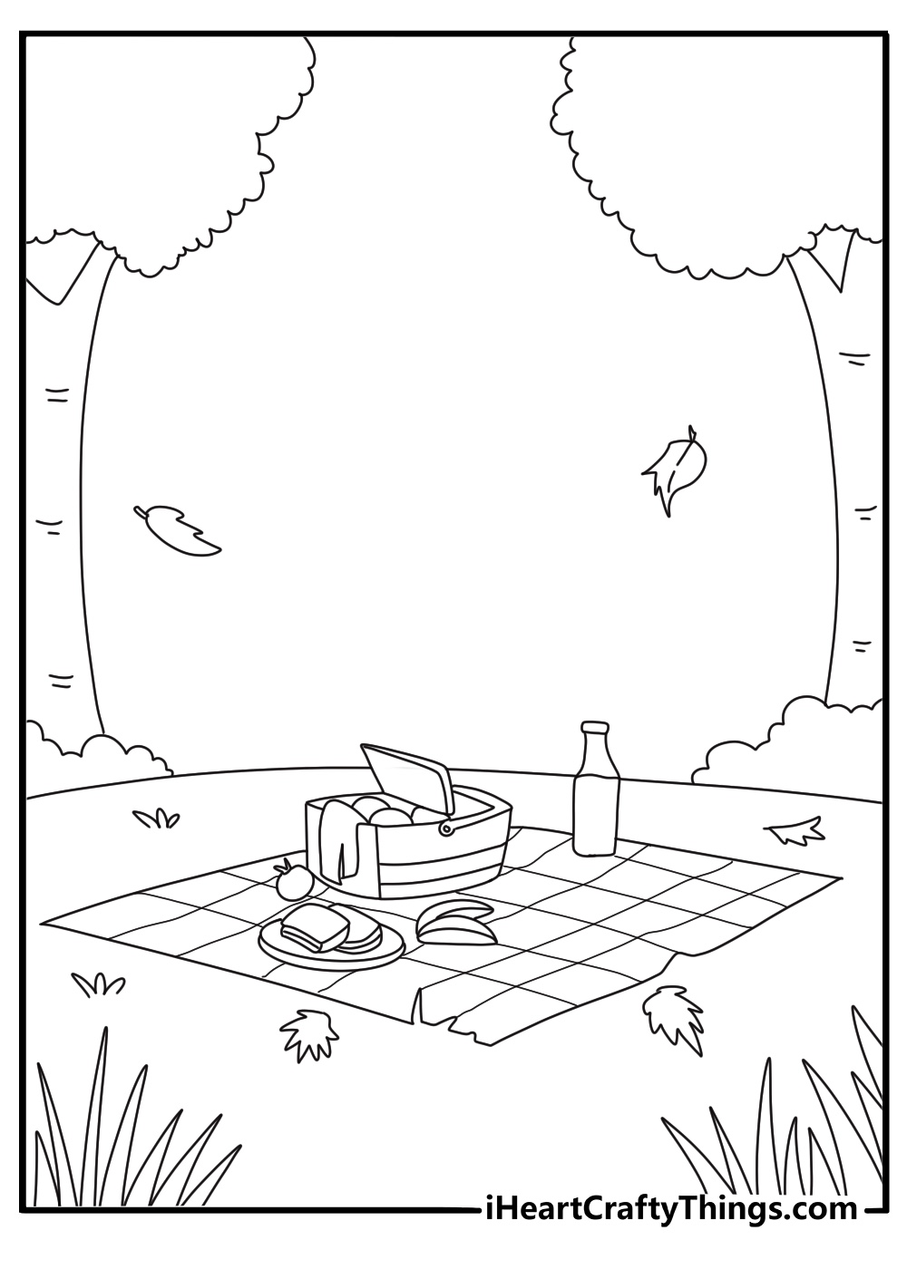 blanket picnic in autumn park