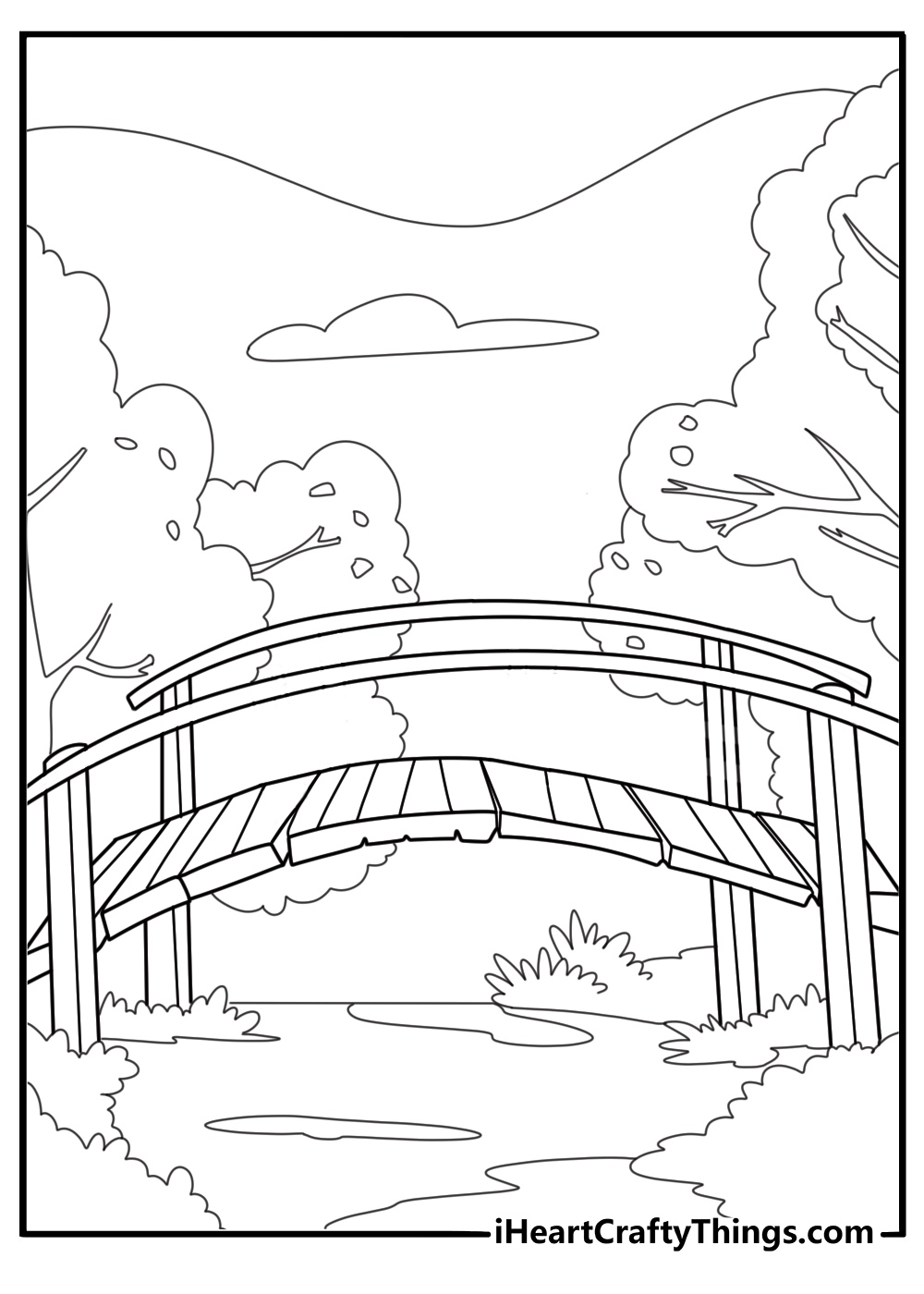 bridge over autumn river