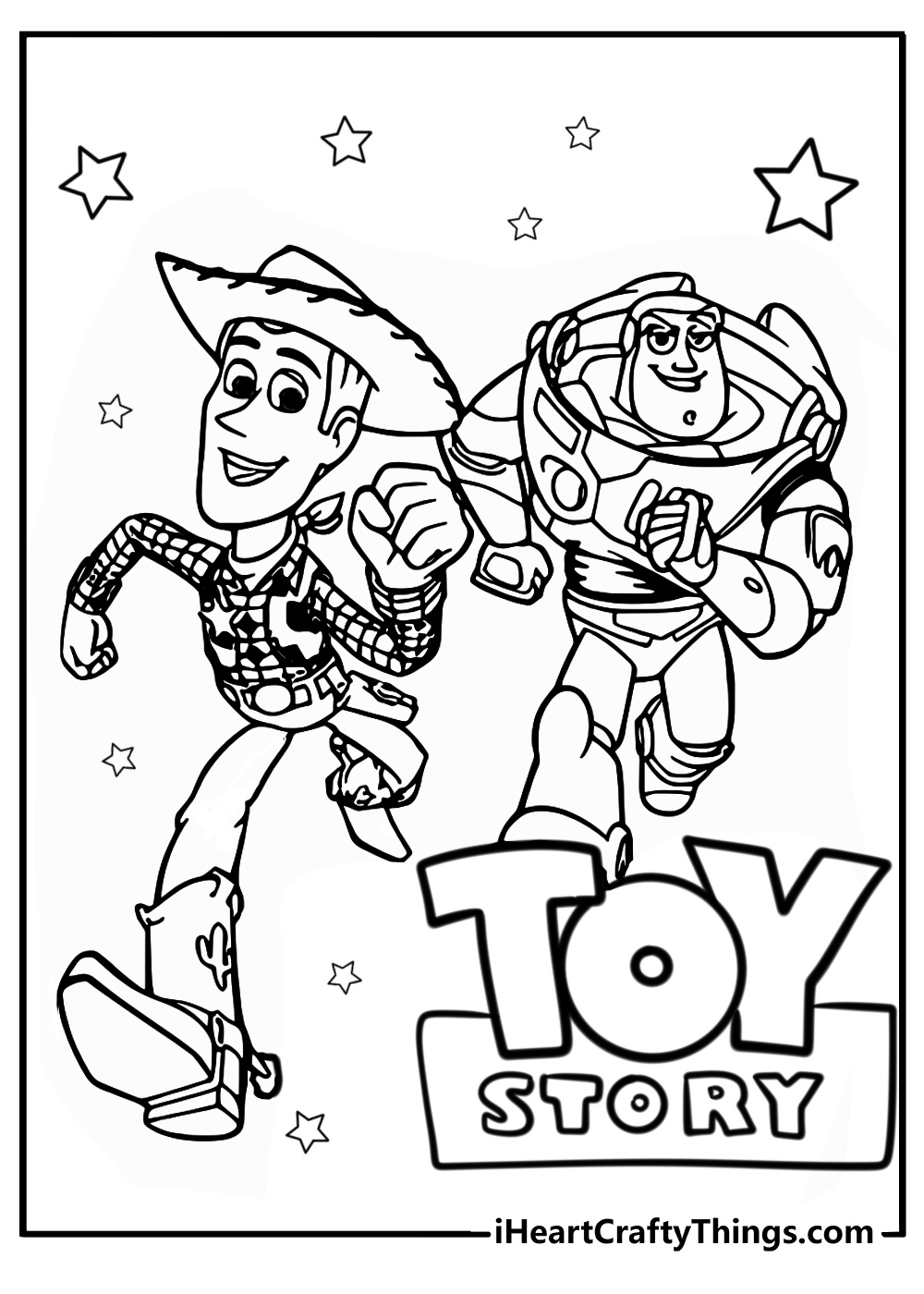 Buzz and woody coloring page