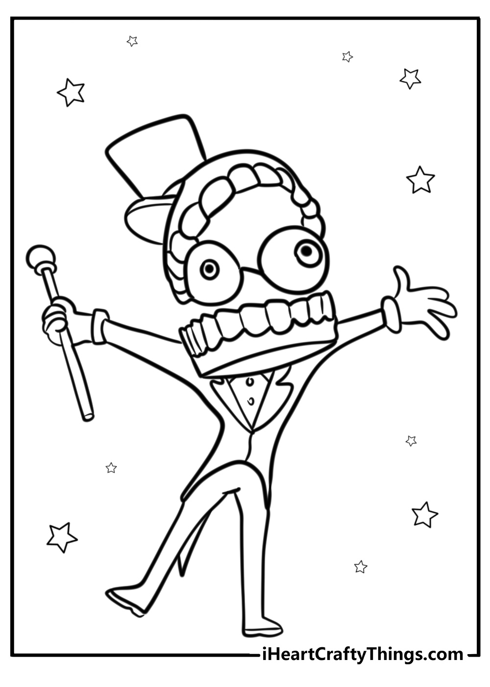 Caine coloring page from The Amazing Digital Circus