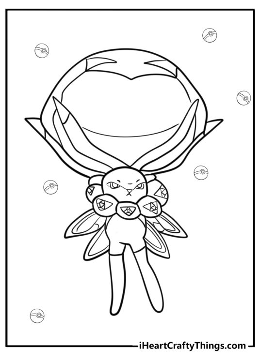 Legendary pokémon Calyrex coloring page