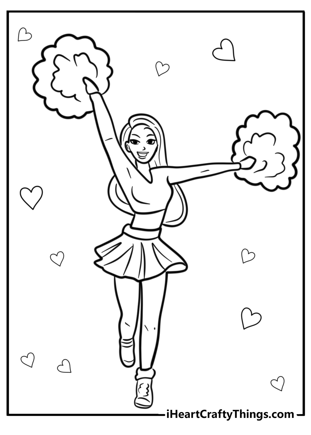 Chant leading cheerleader coloring sheet