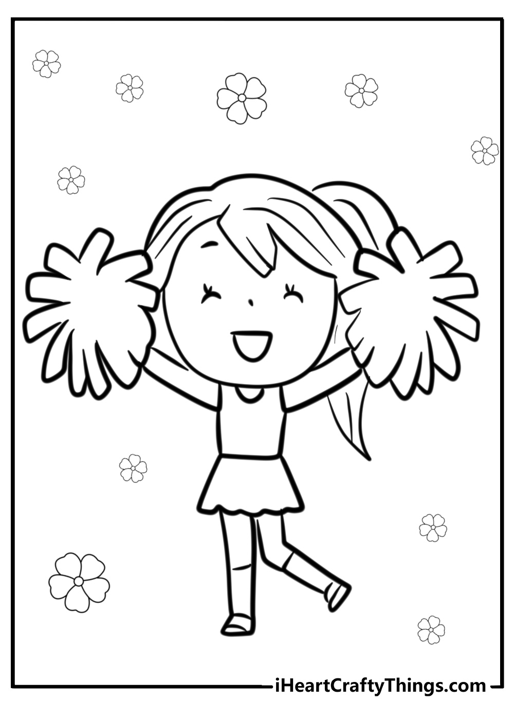 Cheerleading pom poms coloring pages