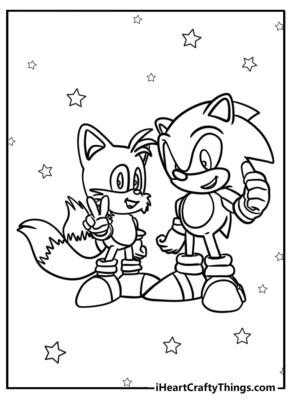 Classic sonic and tails coloring pages