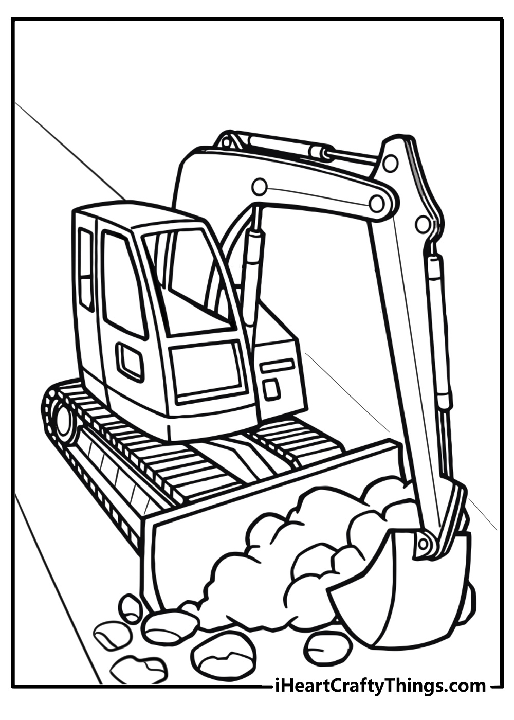 Construction digger printable pages