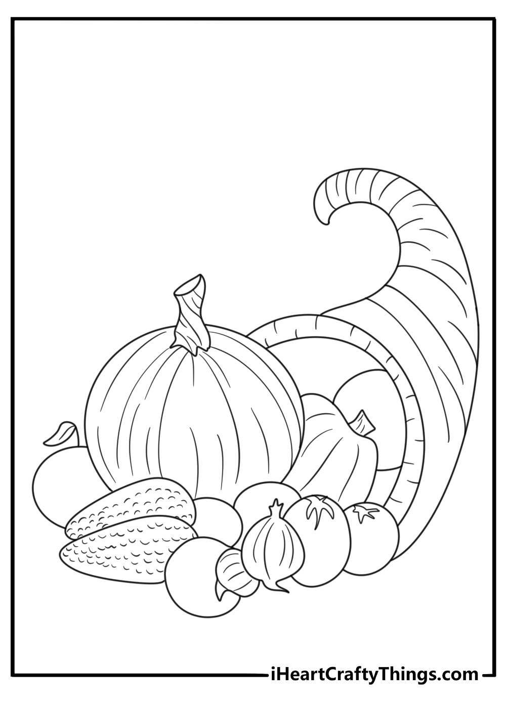 cornucopia with harvest vegetables