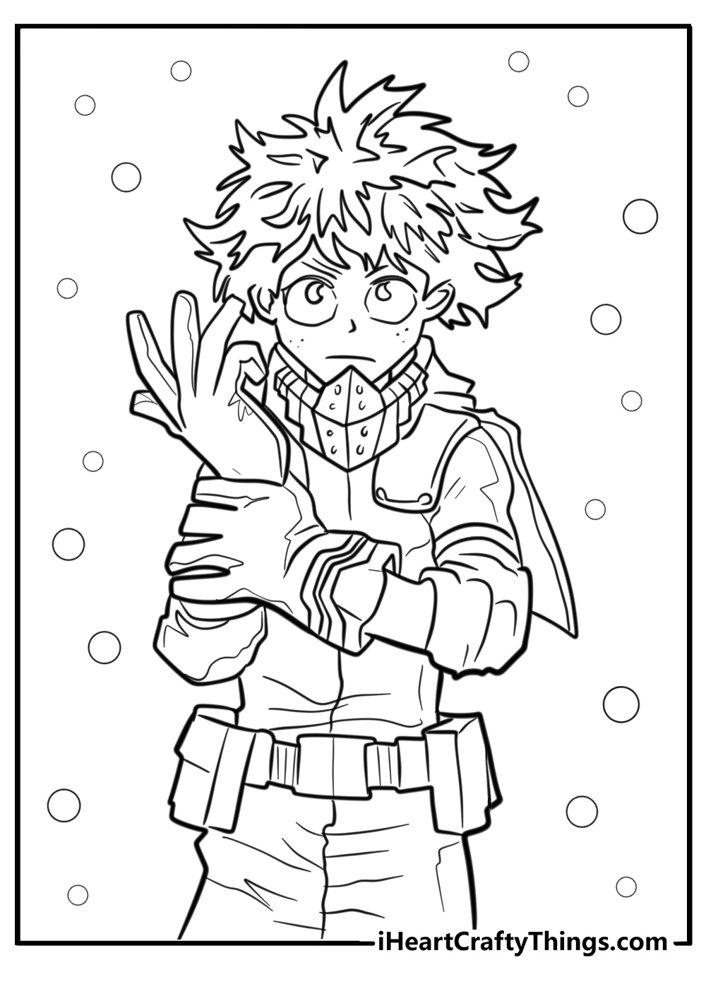 Detailed izuku midoriya coloring page to color