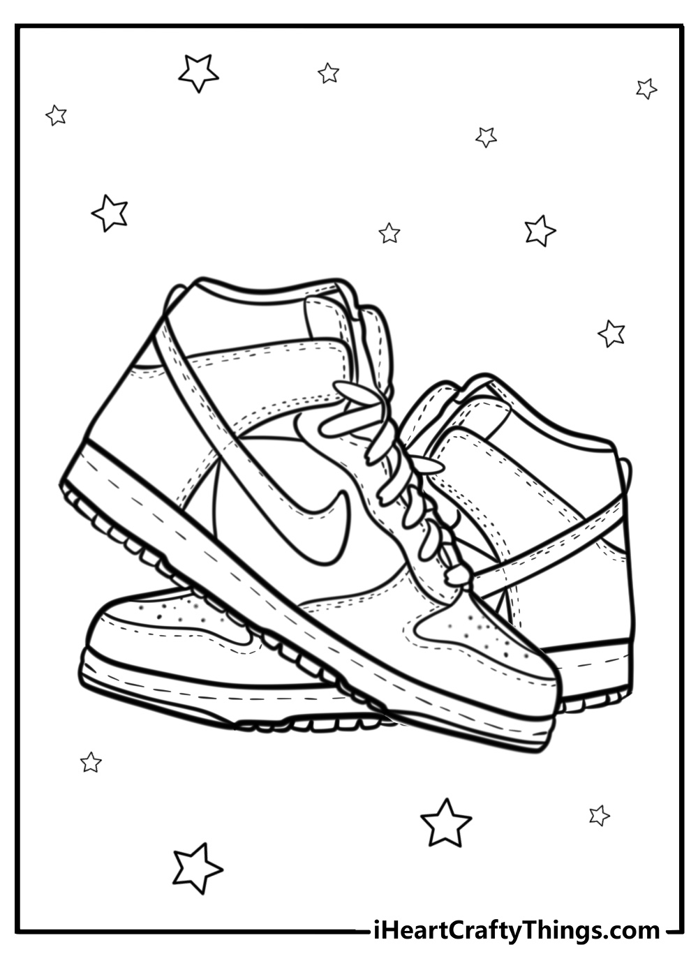 Detailed nike air jordan 1 coloring page