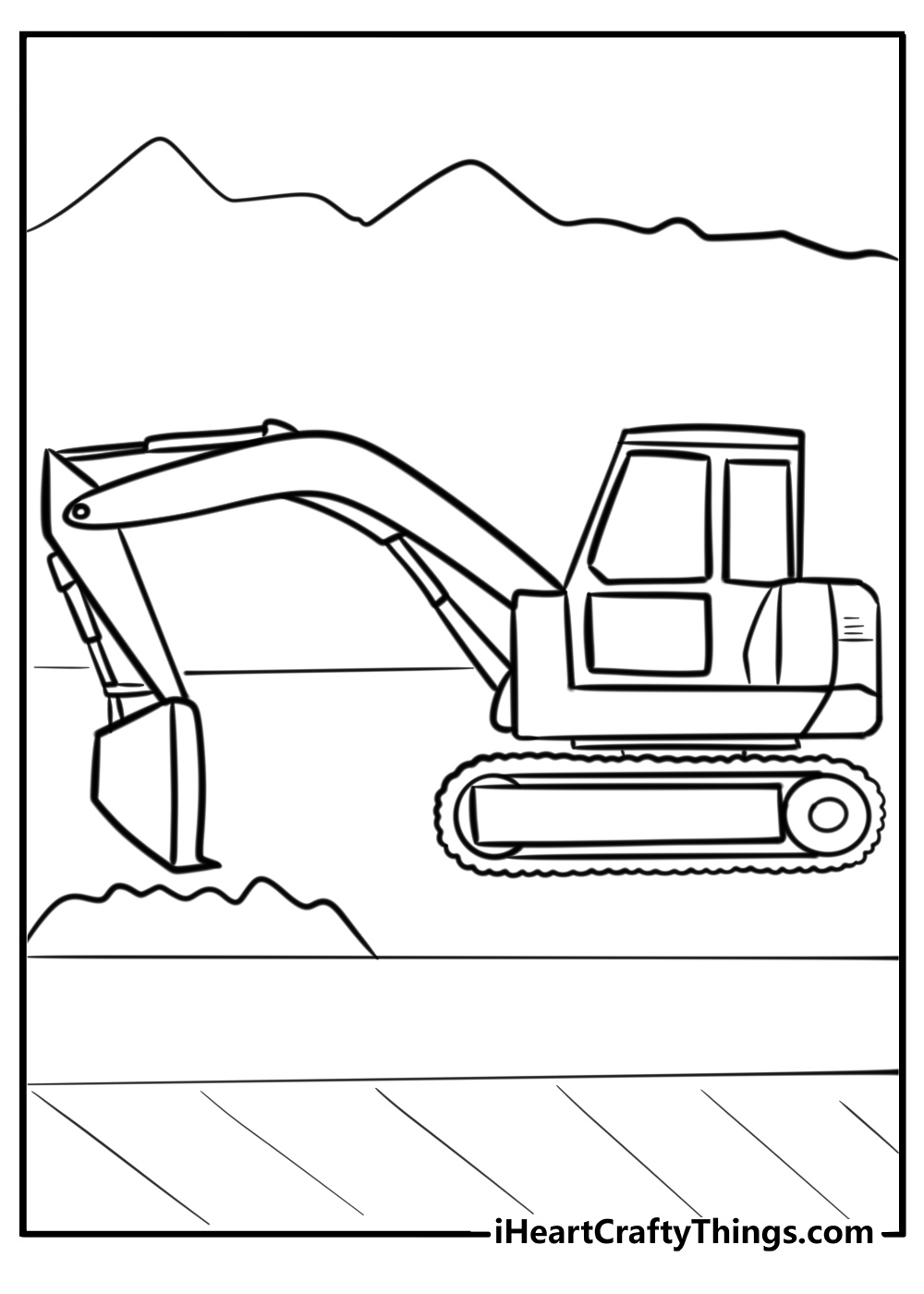 Digger coloring page