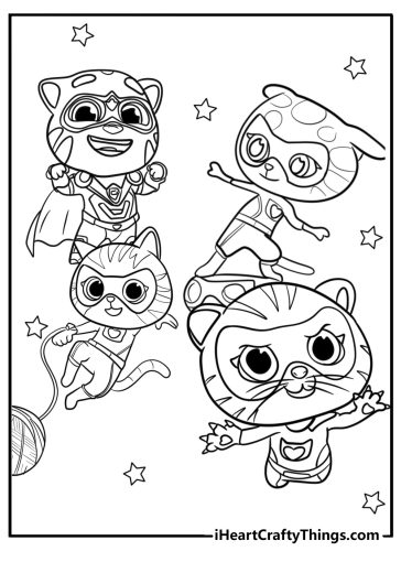 Disney junior super kitties coloring pages