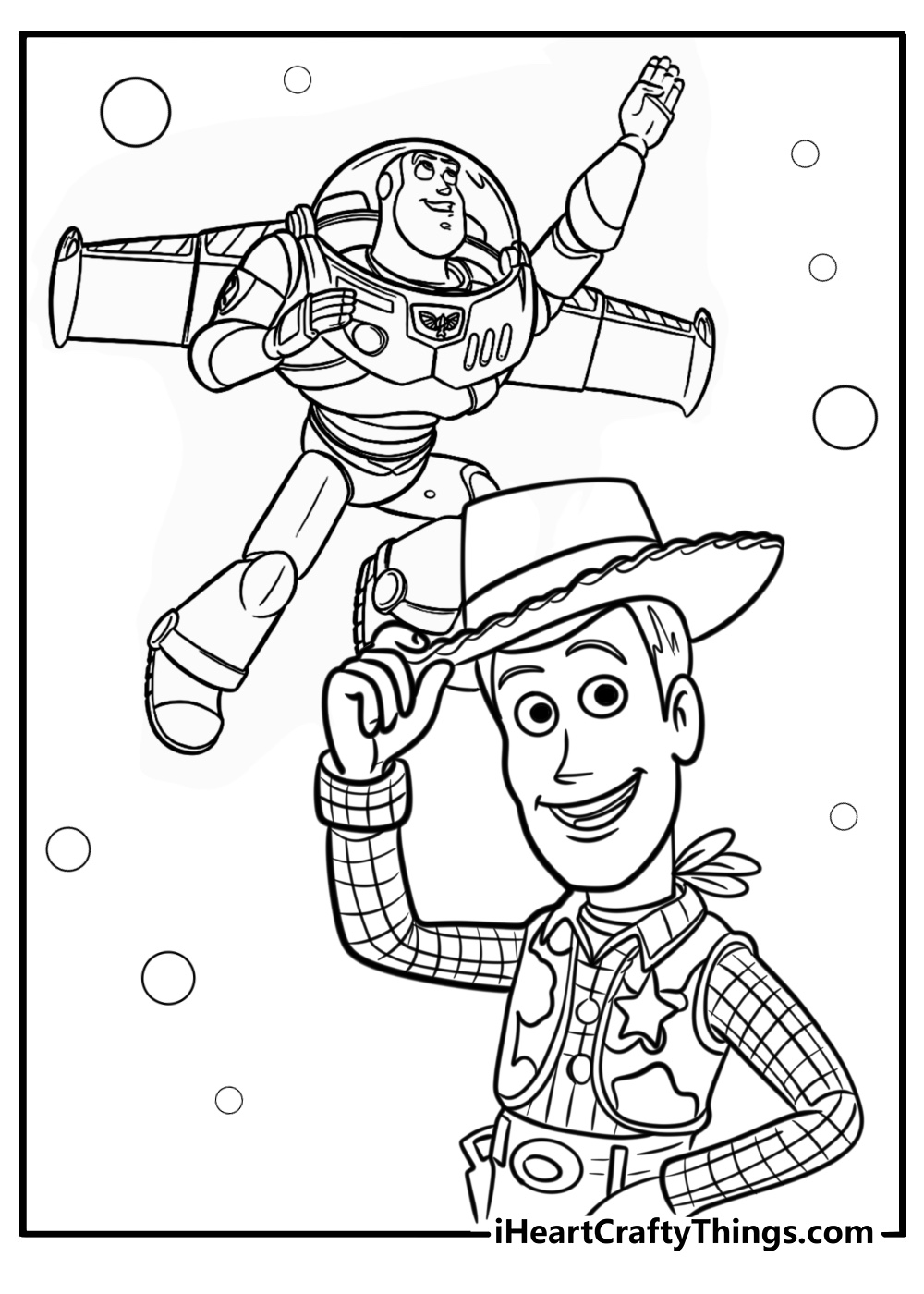 Easy buzz lightyear and woody coloring page