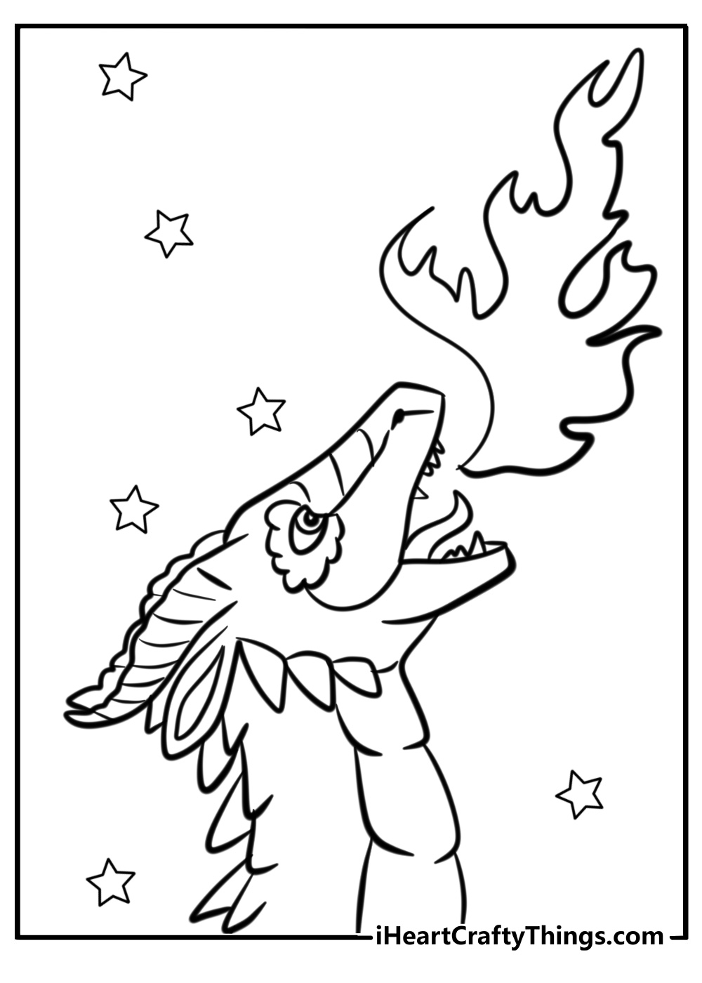 Easy fire dragon coloring pages