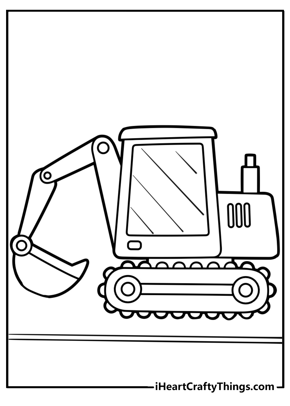 Excavator coloring page pdf