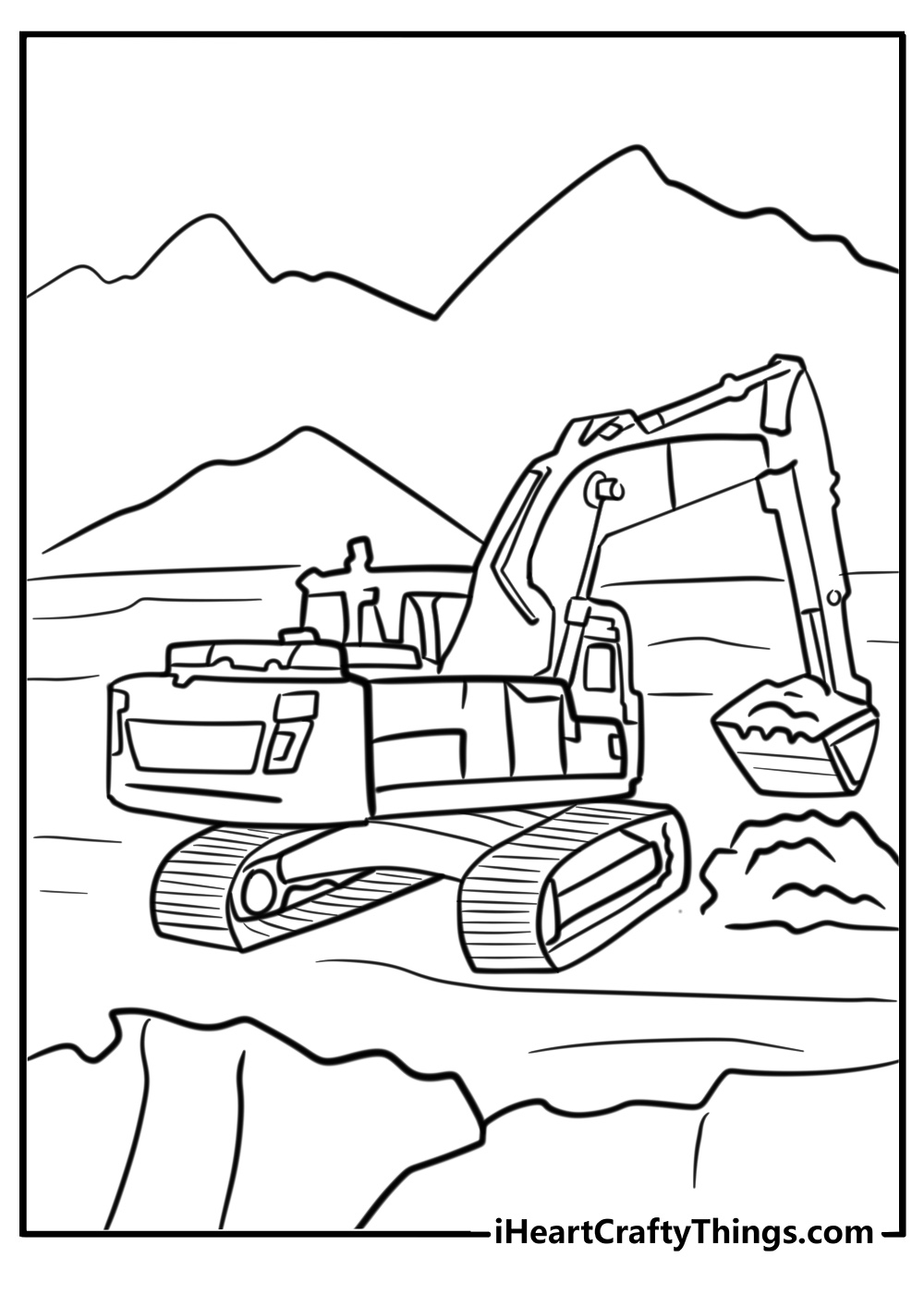 Excavator working on construction site