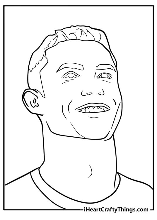 Cristiano Ronaldo Coloring Pages - Face Ronaldo Coloring Pages 536x750