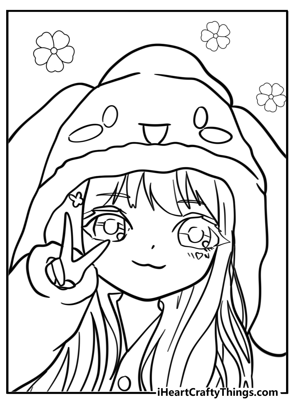 Female anime coloring pages