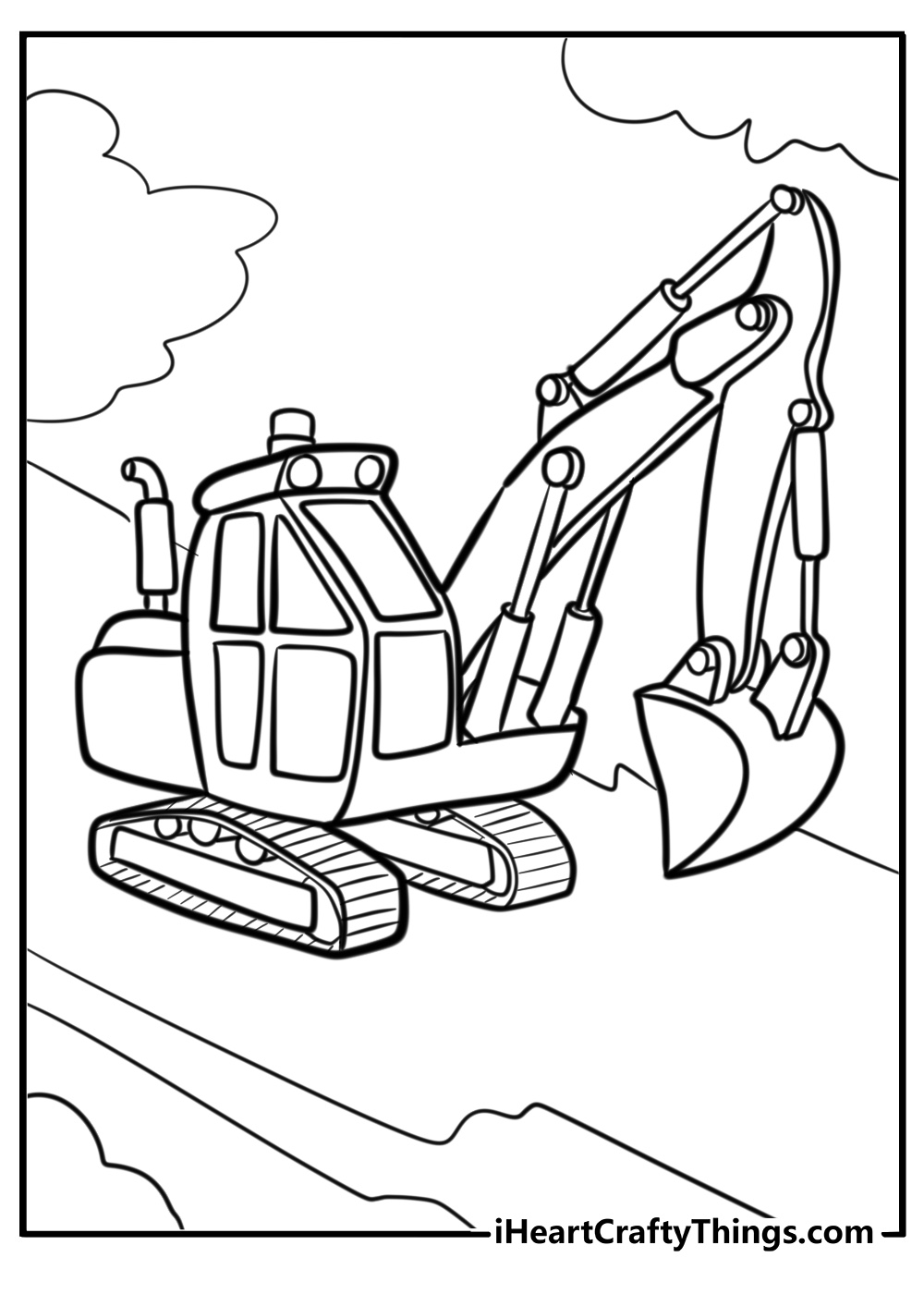 Free excavator coloring pages