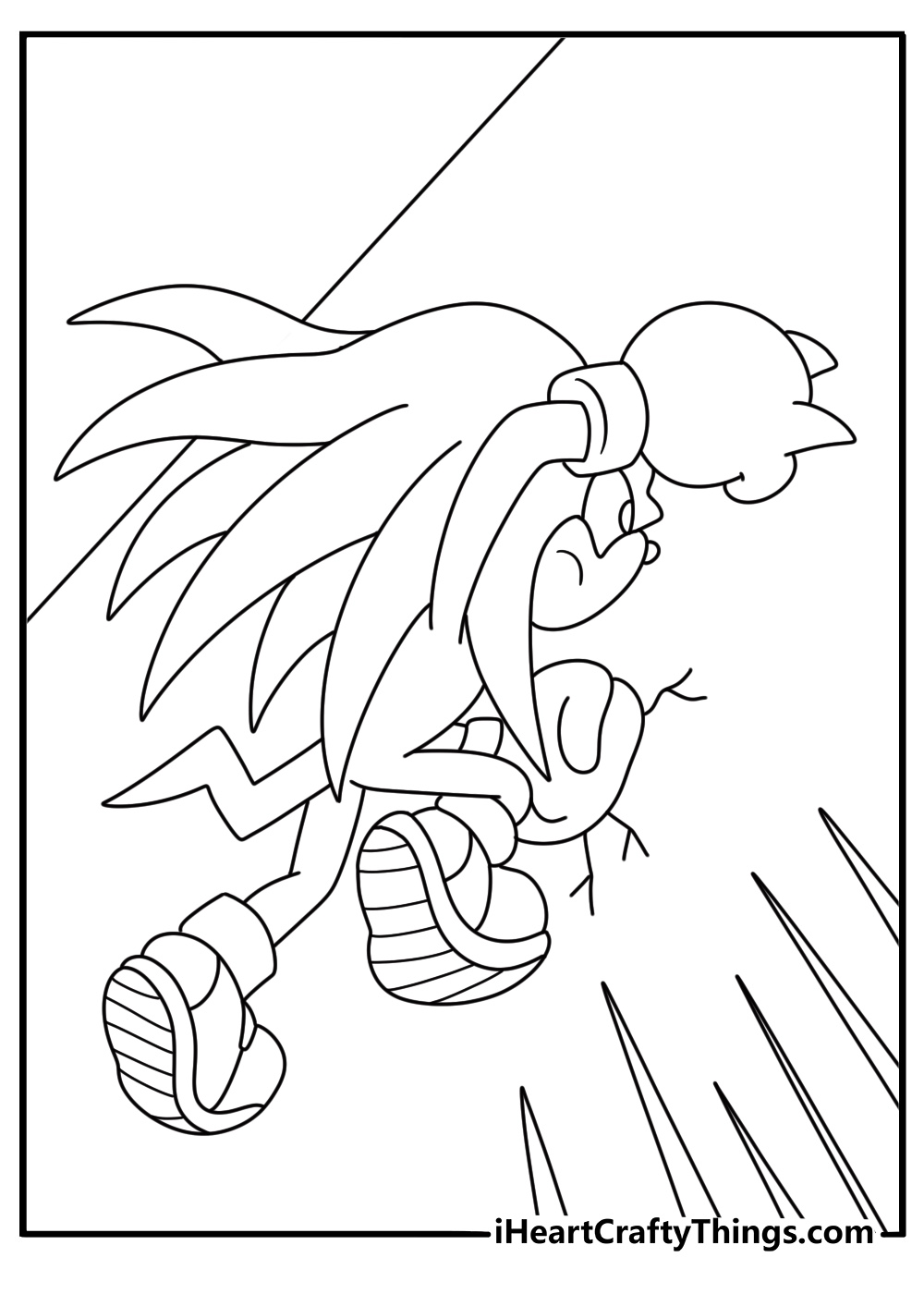 free printable of knuckles climbing a steep rock wall with his spiked gloves