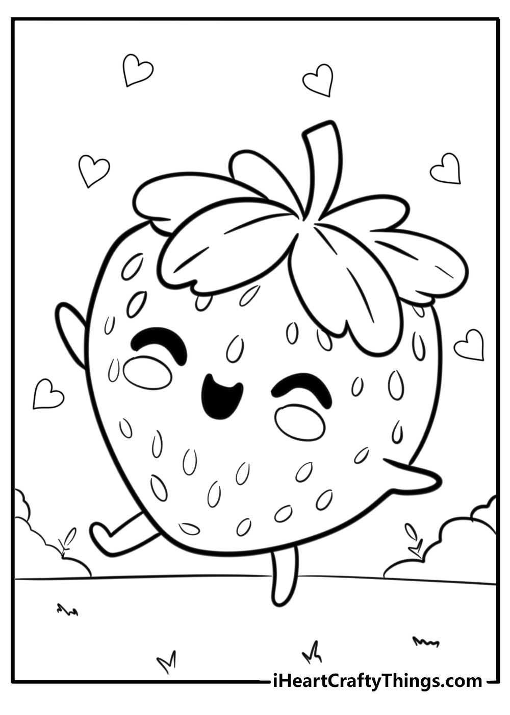 Free printable strawberry coloring pages