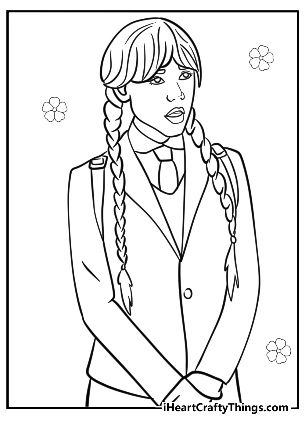 Free printable wednesday coloring page