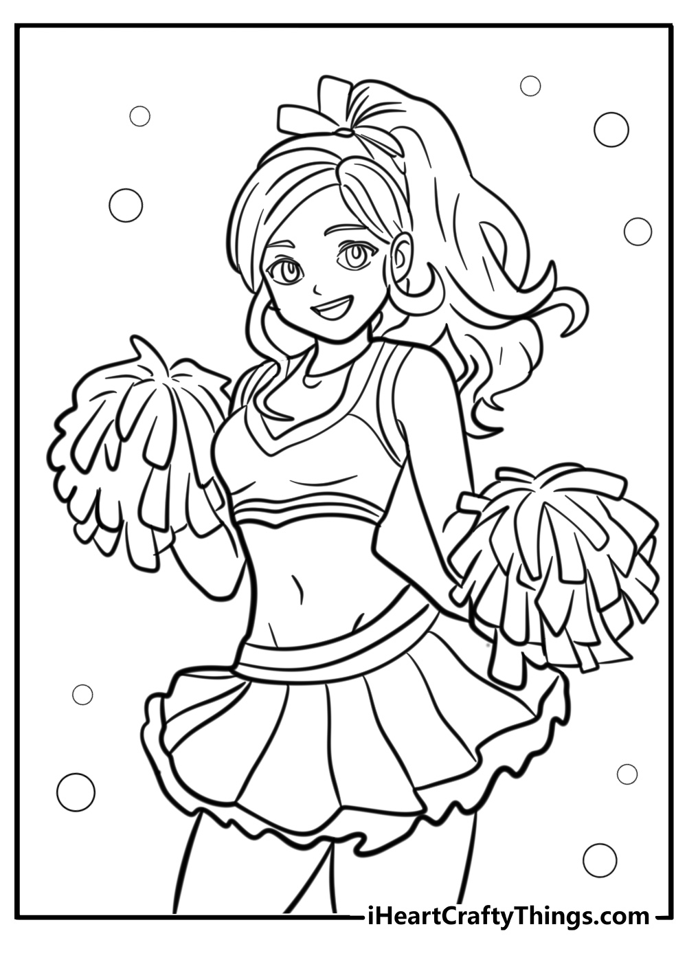 Gym practice cheerleader printables to color