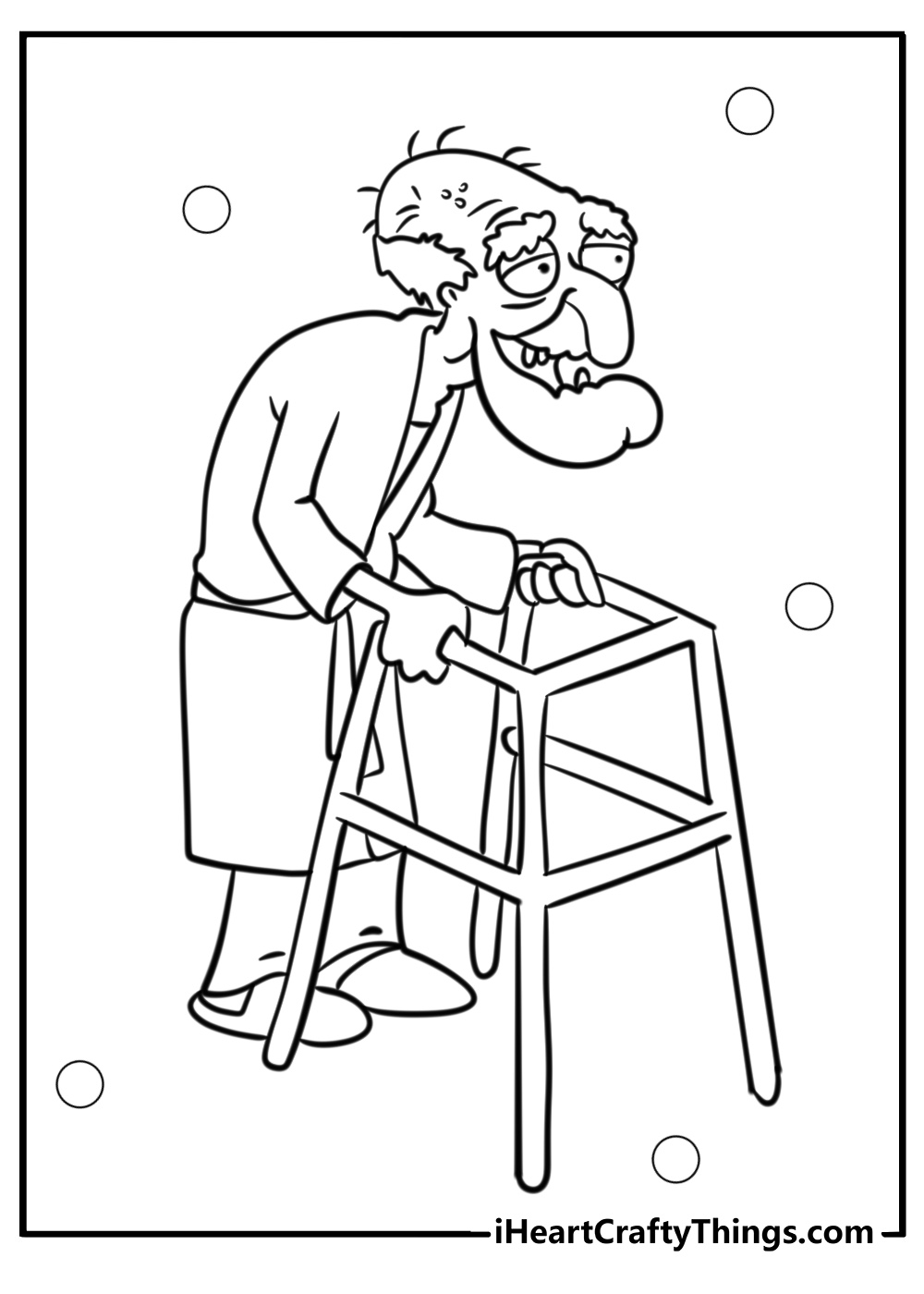 Herbert coloring printable from family guy