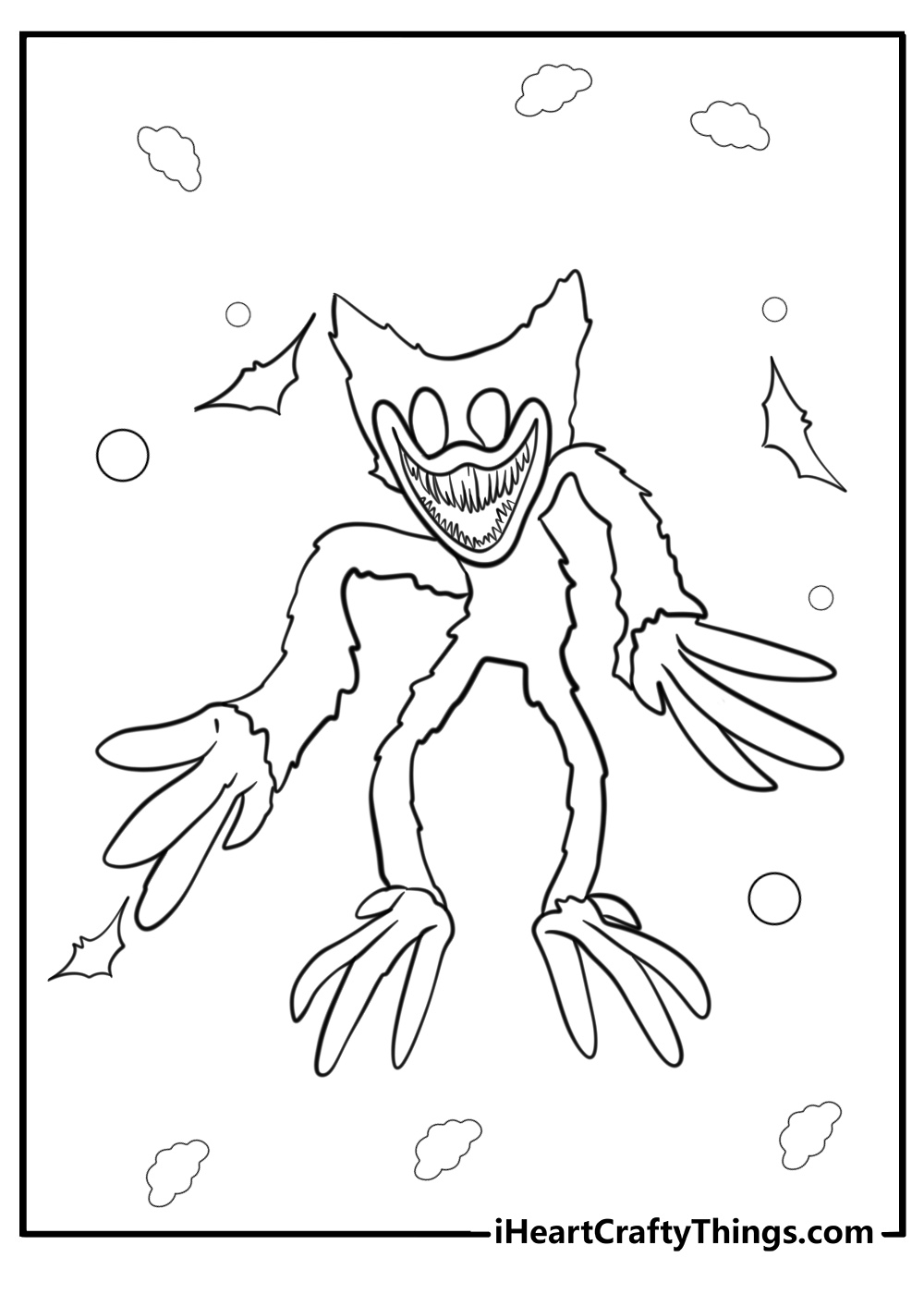 Huggy wuggy coloring pages scary