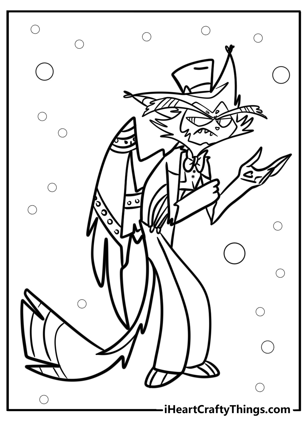 Husk coloring page hazbin hotel