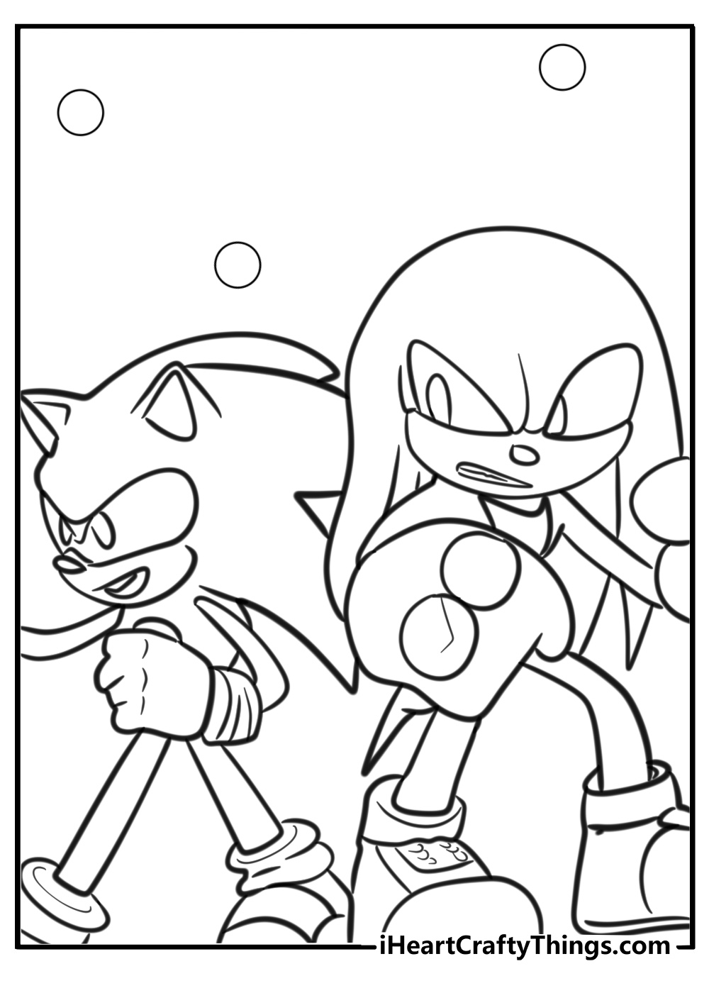 Knuckles and sonic coloring page