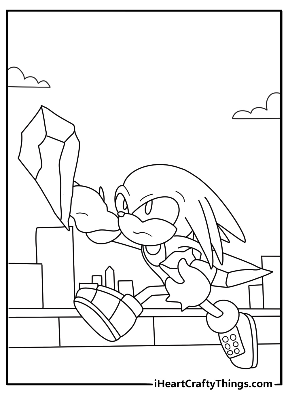 knuckles collects scattered pieces of the master emerald in this game printable