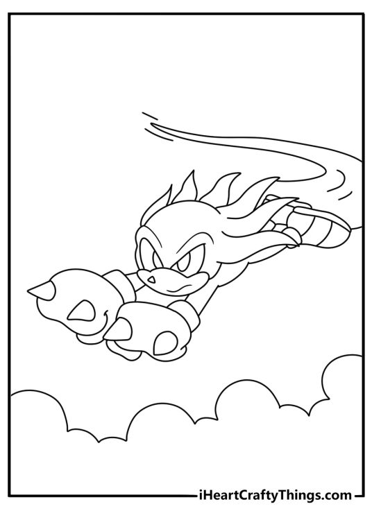 knuckles glides through the air with his dreadlocks stretched behind him
