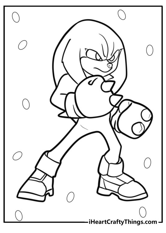 Knuckles sonic 2 coloring pages