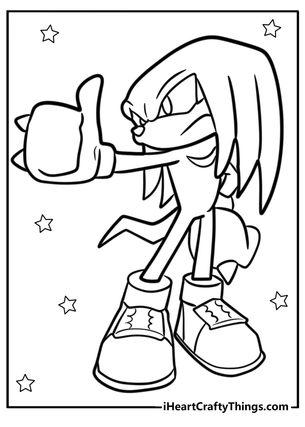 Knuckles sonic coloring pages