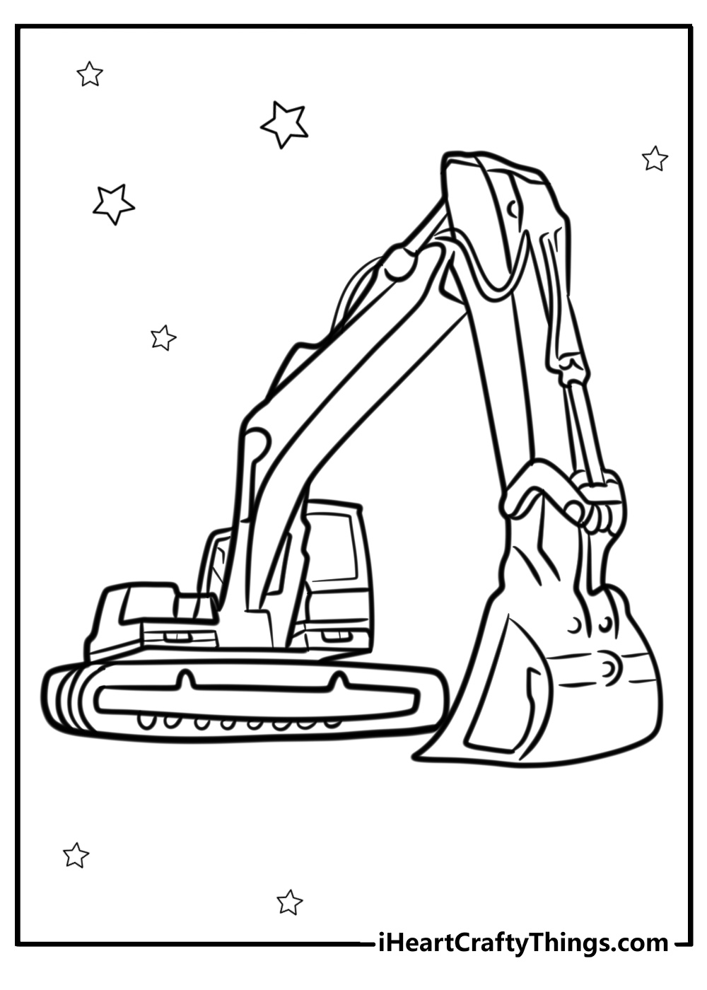 Komatsu excavator coloring page