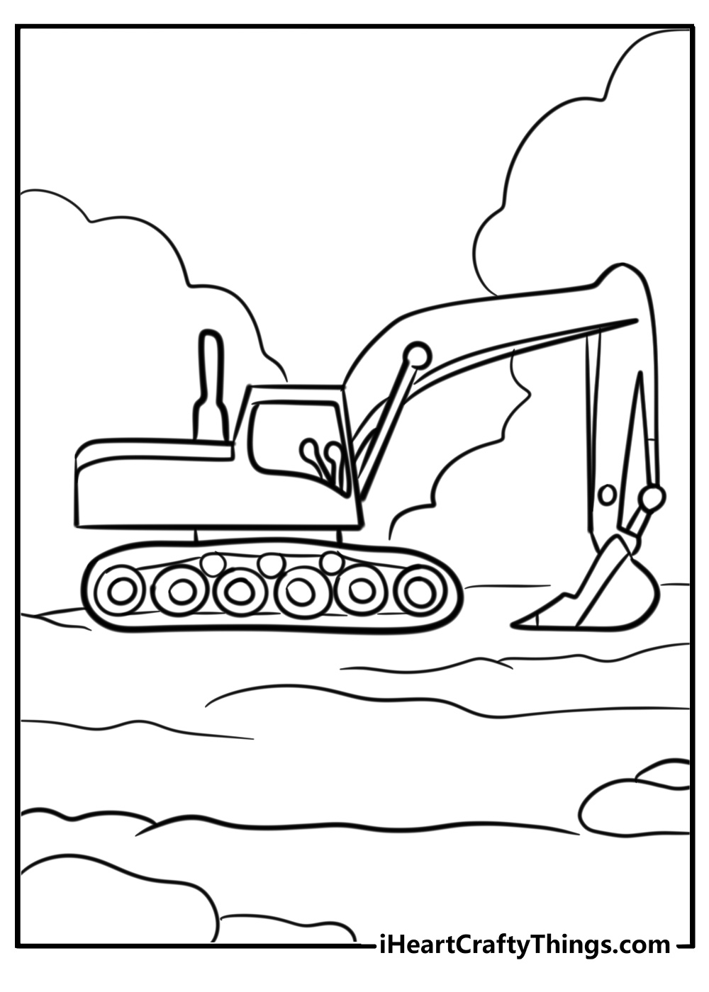 Komatsu excavator coloring pages