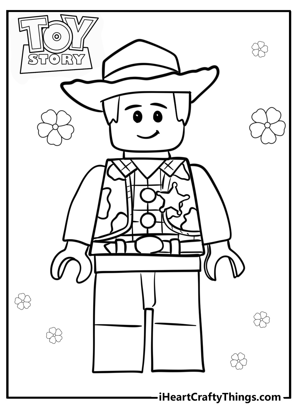 Lego sheriff woody coloring page