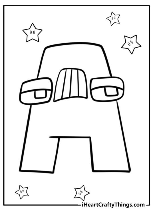 Letter a alphabet lore coloring page