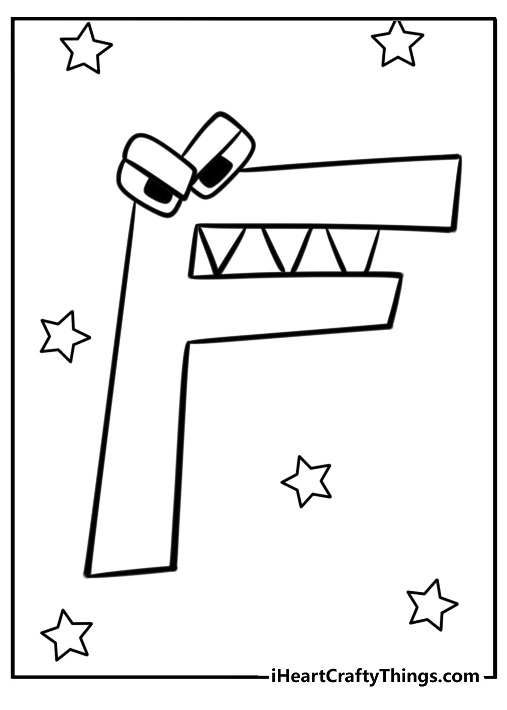 Letter f alphabet lore coloring page