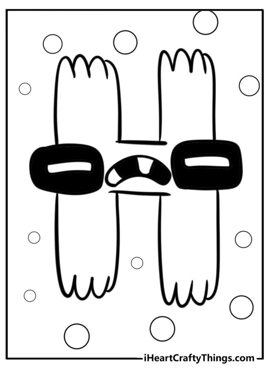 Letter h alphabet lore coloring page