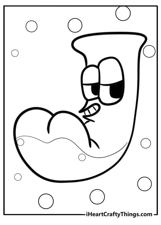 Letter j alphabet lore coloring page