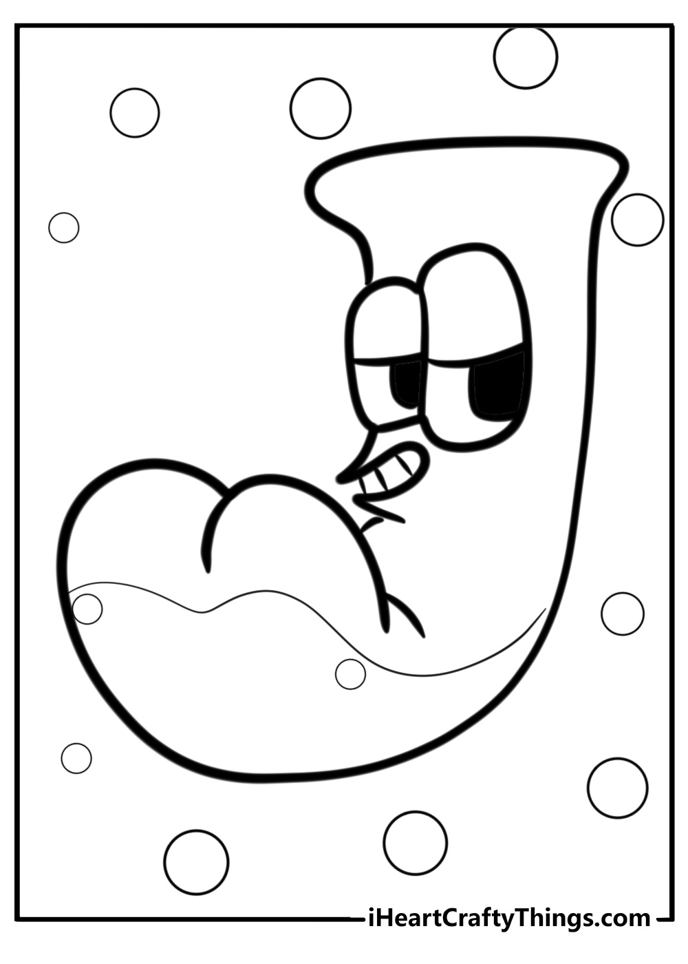 Letter j alphabet lore coloring page