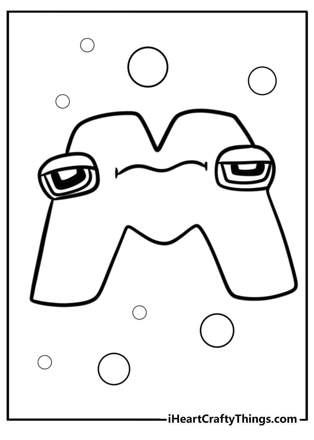 Letter m alphabet lore coloring page