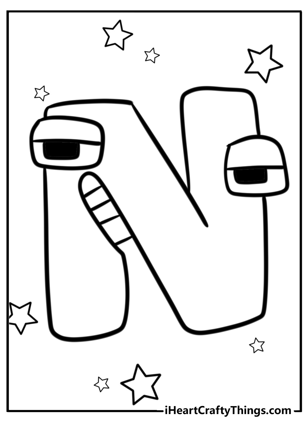 Letter n alphabet lore coloring page